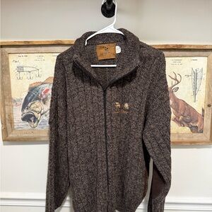 Field & Stream Men's Fishing Dark Brown Zip-Up Sweater